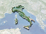 イタリア　衛星写真