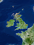 イギリス周辺　衛星写真